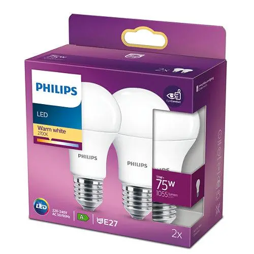 Żarówka LED Philips LED 11W (75W) E27 2szt.