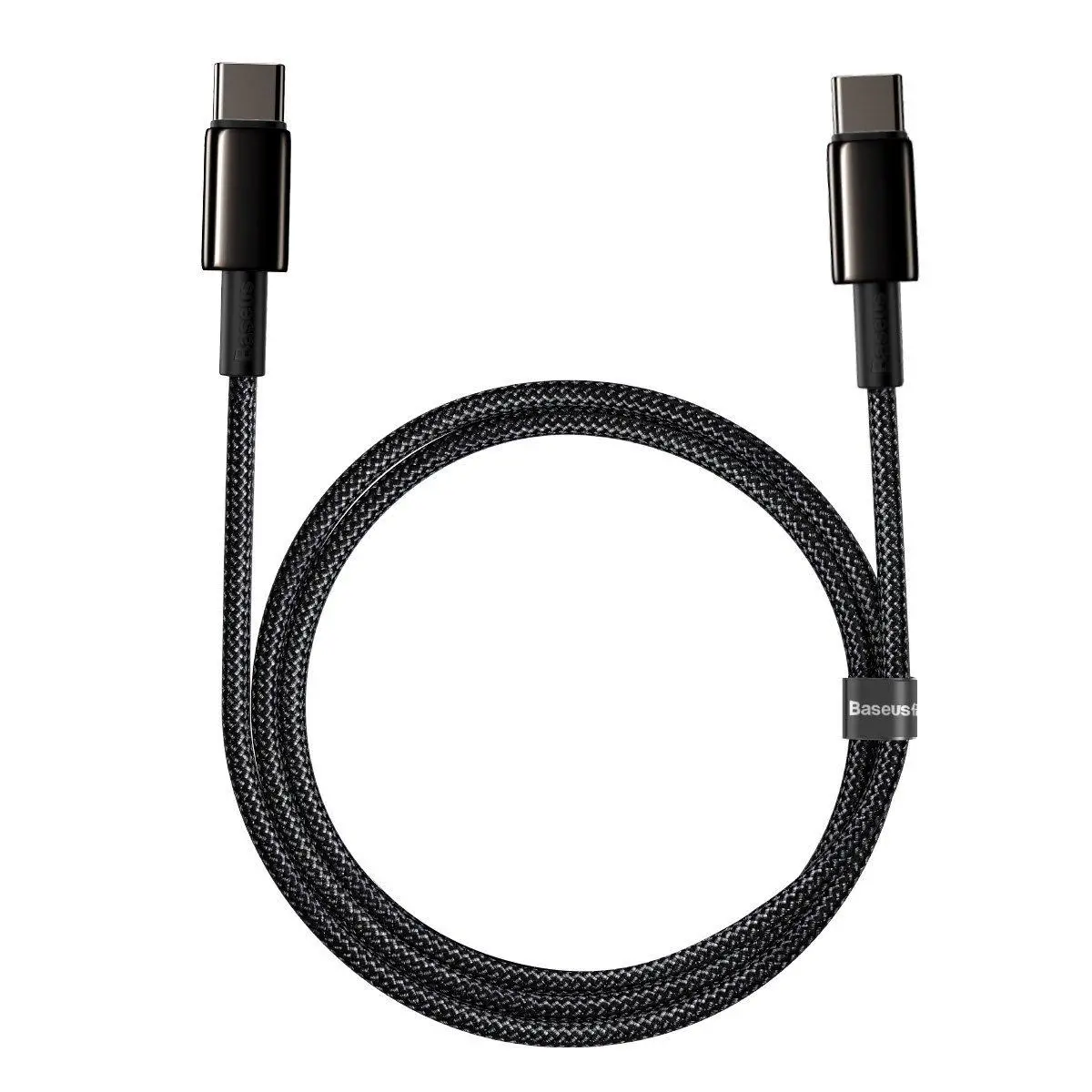 Kabel Baseus USB-C do USB-C Tungsten Gold 100W 1m Czarny