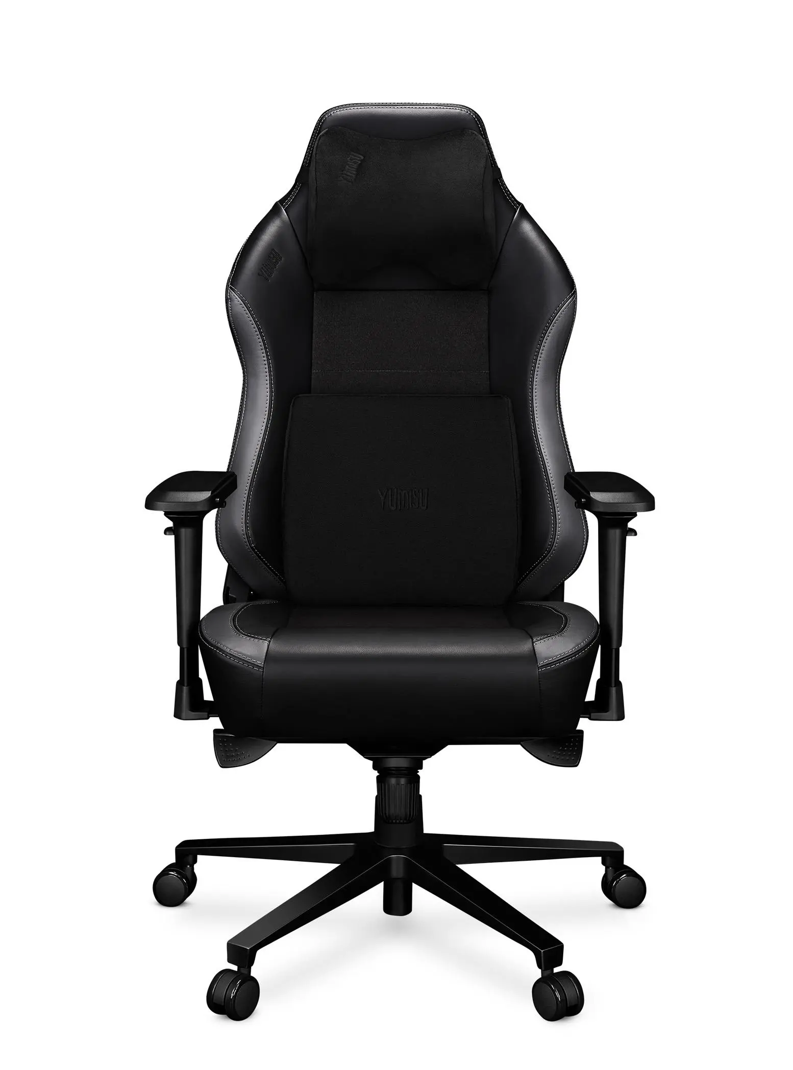 Fotel Yumisu 2051 Skóra Gamingowy do 150kg Skóra ECO Czarno-szary