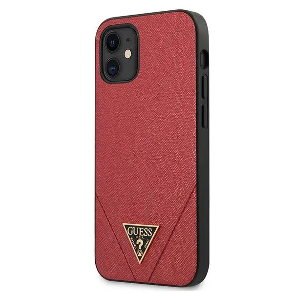 Etui Guess Saffiano Triangle Logo GUHCP12SVSATMLRE do iPhone 12 mini