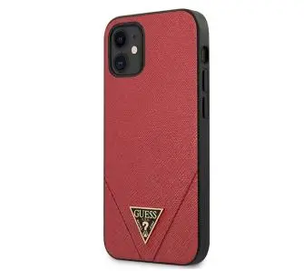 Etui Guess Saffiano Triangle Logo GUHCP12SVSATMLRE do iPhone 12 mini