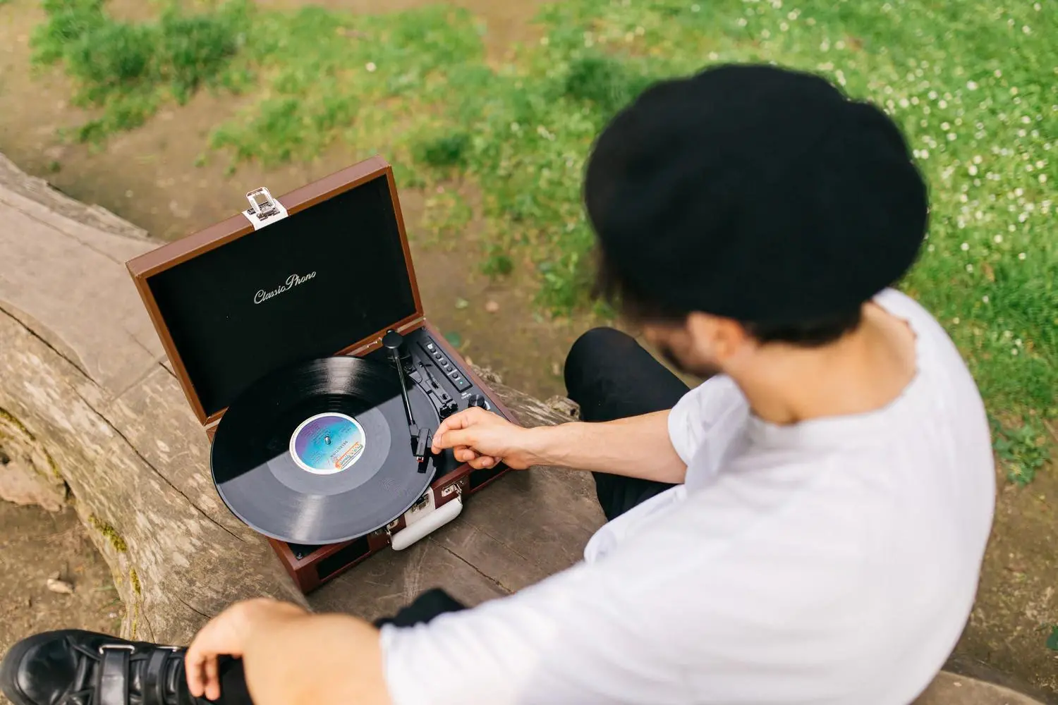 Gramofon Lenco TT-120BNWH Manualny Napęd bezpośredni Bluetooth Brązowo-biały