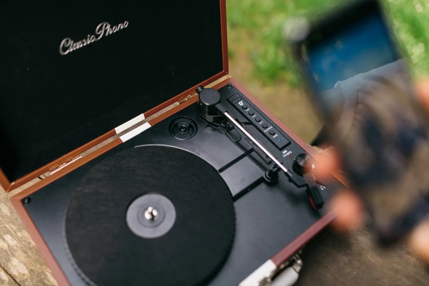 Gramofon Lenco TT-120BNWH Manualny Napęd bezpośredni Bluetooth Brązowo-biały