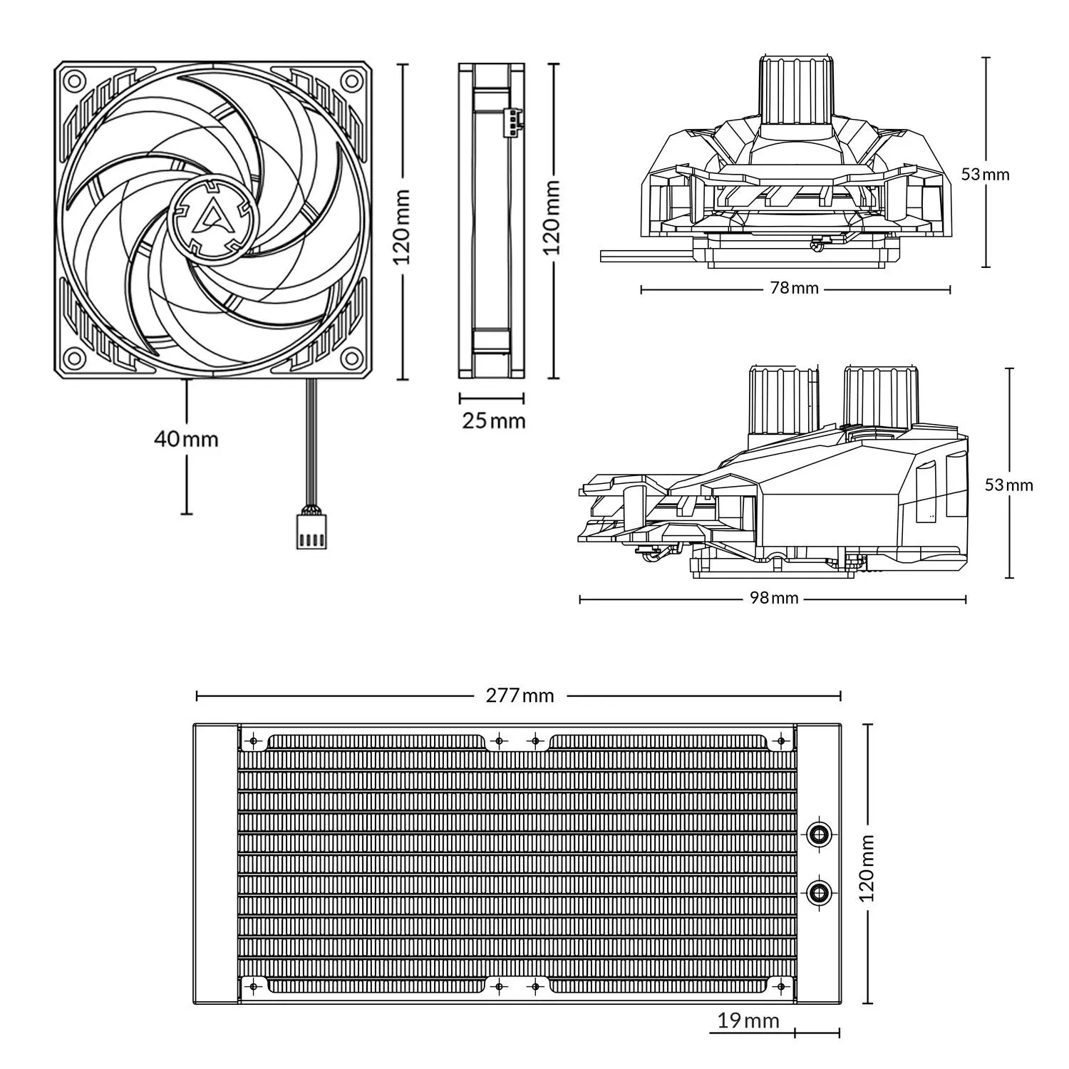 Chłodzenie Arctic Liquid Freezer II 240 Czarny