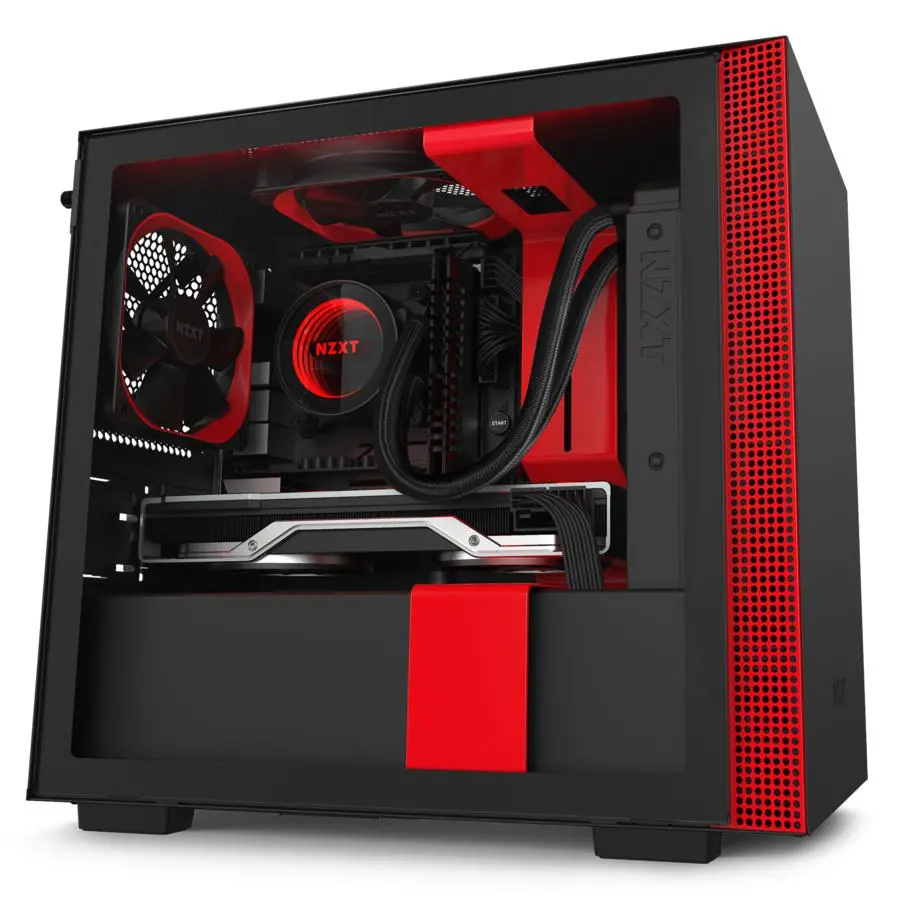 Obudowa NZXT H210i Czarno-czerwony