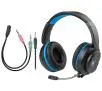 Słuchawki przewodowe z mikrofonem Tracer Gamezone Dragon Blue LED Nauszne Czarno-niebieski