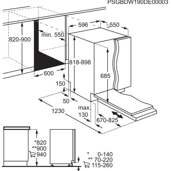 Zmywarka AEG 7000 GlassCare FSE73727P 60cm Automatyczne otwieranie drzwi Szuflada na sztućce