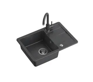 Кухонна мийка Quadron ZCS6244CZ_3623500BL CLEAR SMART Чорна + змішувач Чорний
