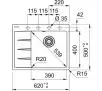 Zlewozmywak Franke Centro CNG 611-62 TL Komora z prawej strony Granitowy Onyx