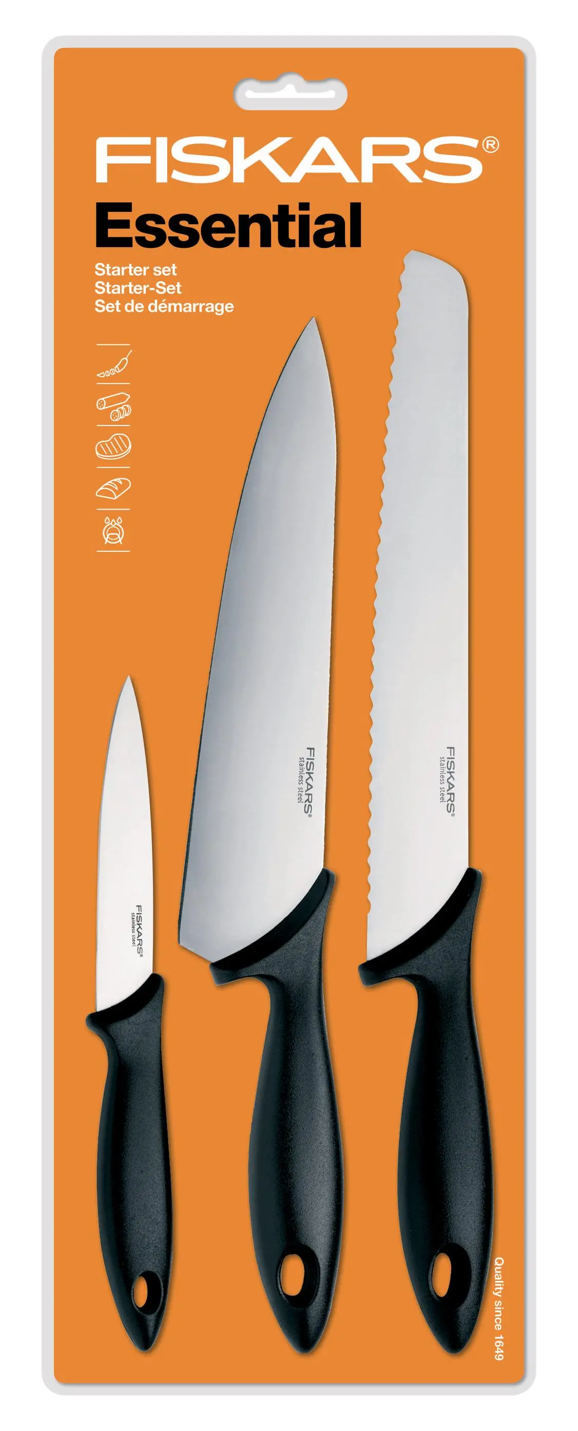 Zestaw noży Fiskars Essential 3 elementy