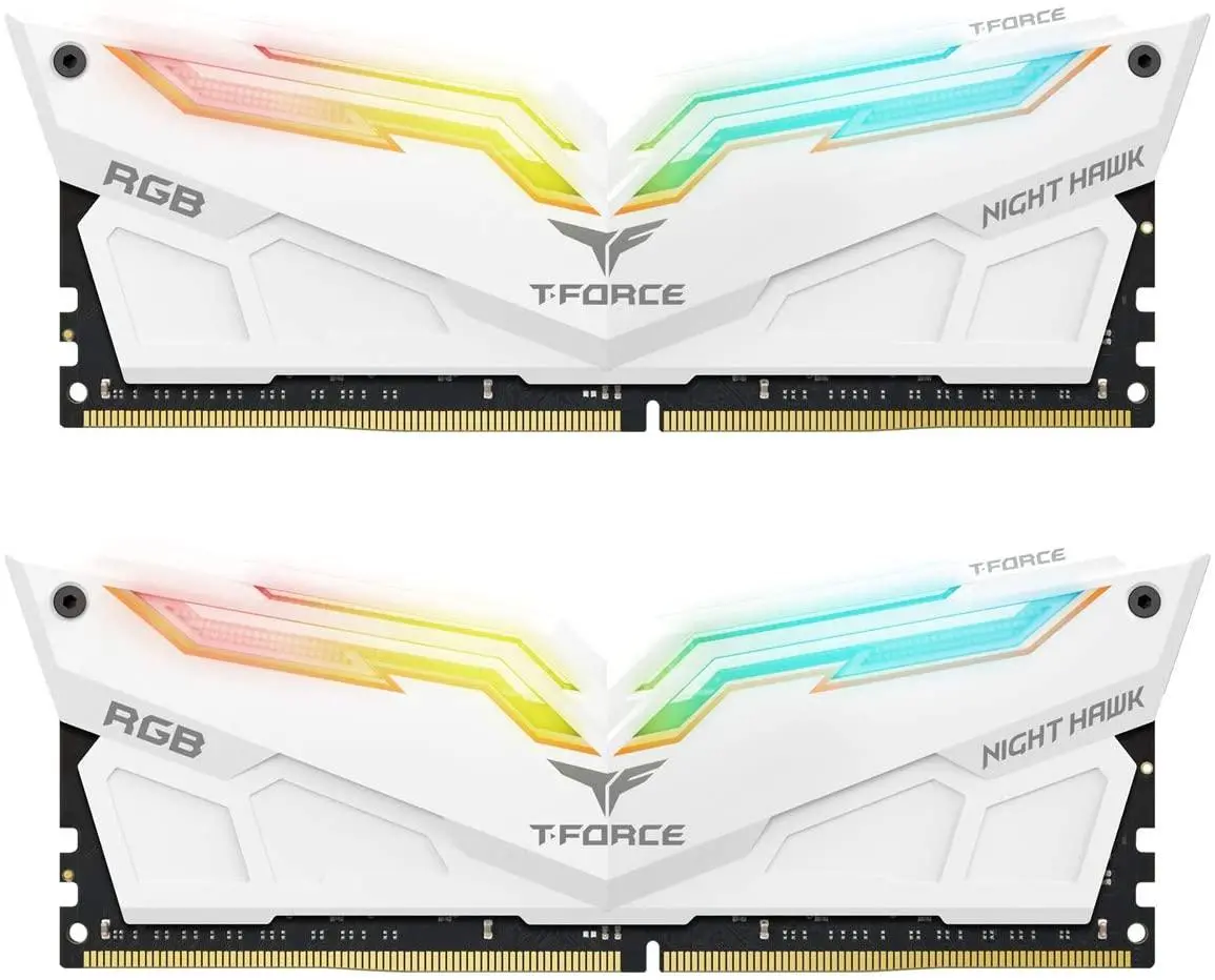 Pamięć RAM Team Group T-Force Night Hawk RGB DDR4 16GB (2 x 8GB) 3200 CL16 Biały