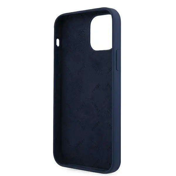 Etui Guess Silicone Vintage Script GUHCP12SLSVSBL do iPhone 12 mini Niebieski