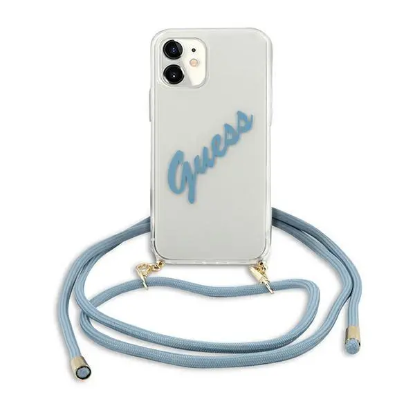 Etui Guess Vintage GUHCP12SCRTVSBL do iPhone 12 mini Niebieski