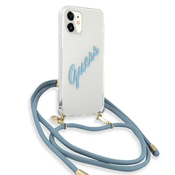 Etui Guess Vintage GUHCP12SCRTVSBL do iPhone 12 mini Niebieski