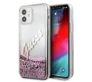 Guess Glitter Liquid Vintage GUHCP12SGLVSPI do iPhone 12 mini Różowy