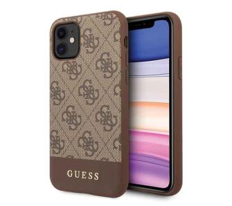 Etui Guess 4G Stripe Collection GUHCN61G4GLBR do iPhone 11 Brązowy
