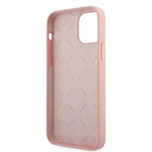Etui Guess Silicone Vintage Script GUHCP12SLSVSPG do iPhone 12 mini Różowo-zielony
