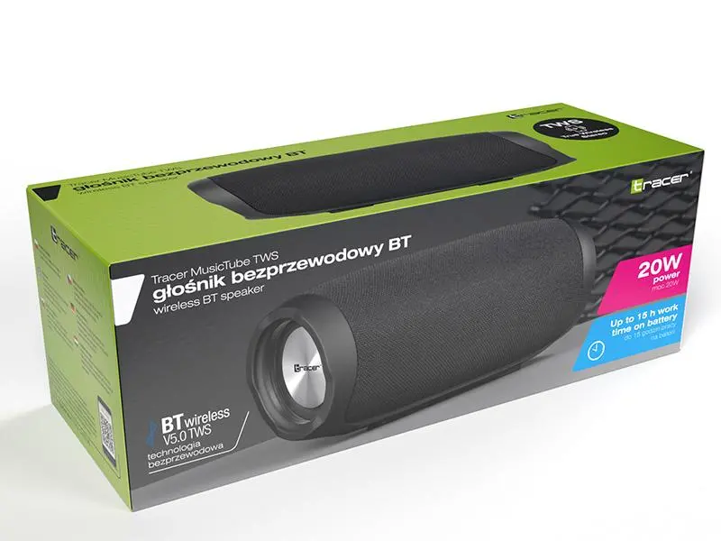 Głośnik Bluetooth Tracer MusicTube TW Radio FMS 20W Radio FM Czarny