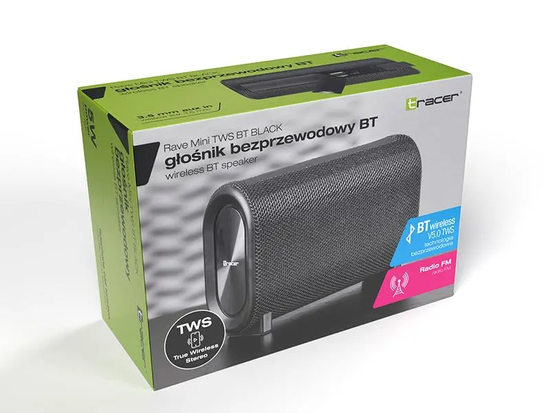 Głośnik Bluetooth Tracer Rave Mini 5W Radio FM Czarny