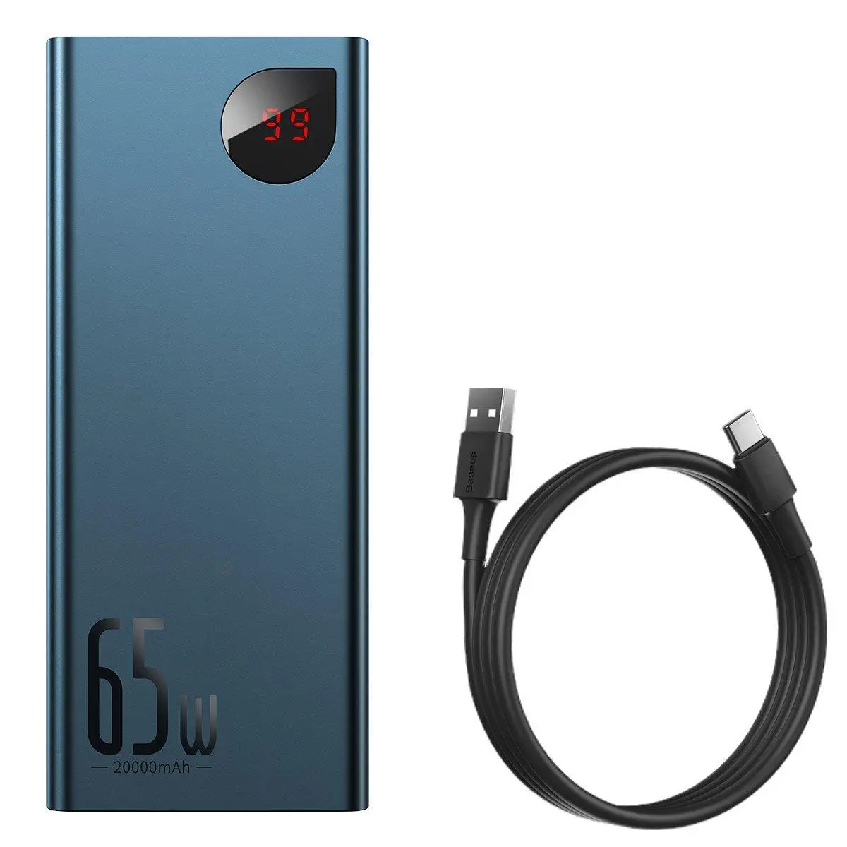 Powerbank Baseus PPIMDA-D03 Adaman 20000mAh metalowy 65W Niebieski