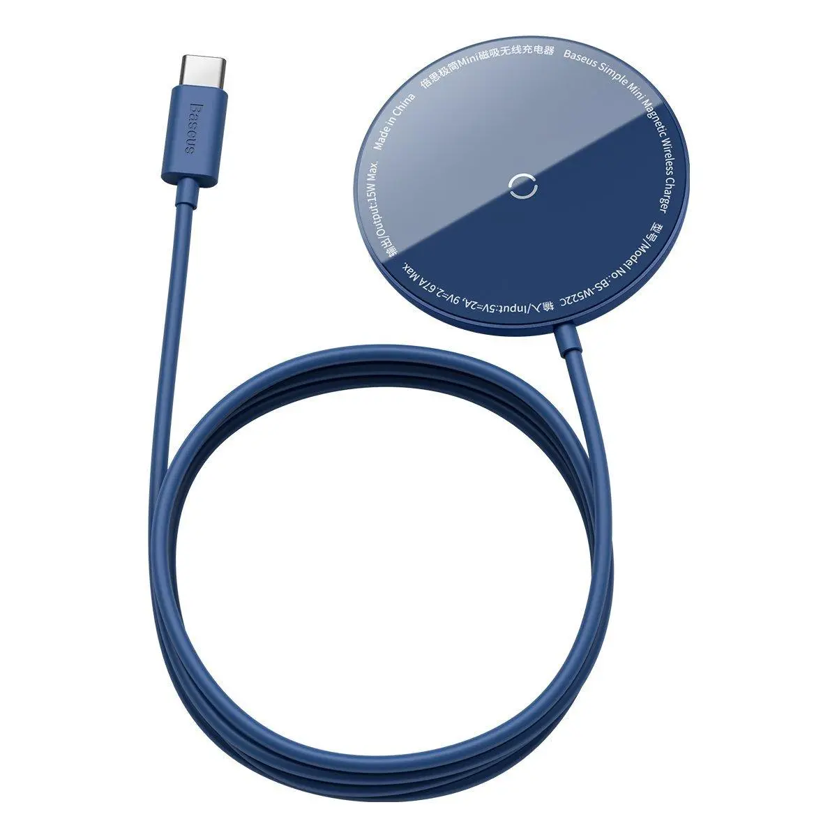 Ładowarka indukcyjna Baseus Simple Mini MagSafe 15W Niebieski