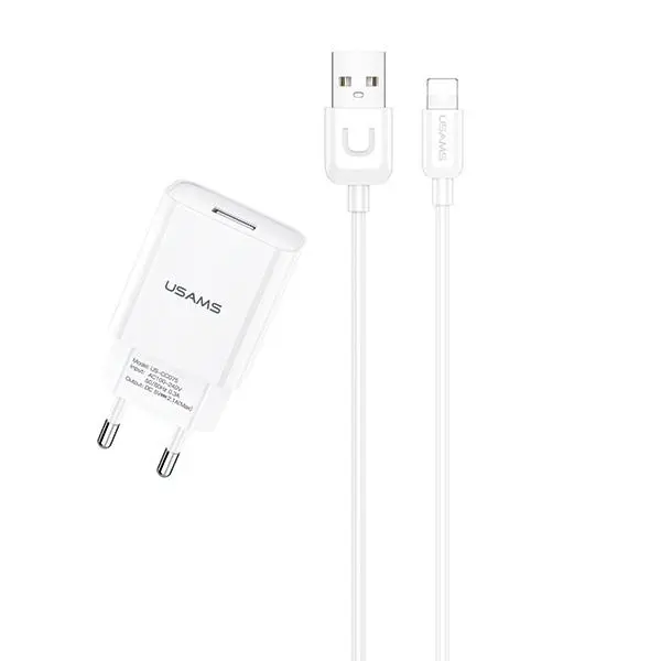 Ładowarka sieciowa USAMS T21 + kabel lightning