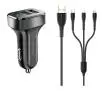 Ładowarka samochodowa USAMS King Tu C13 2x USB kabel Czarny
