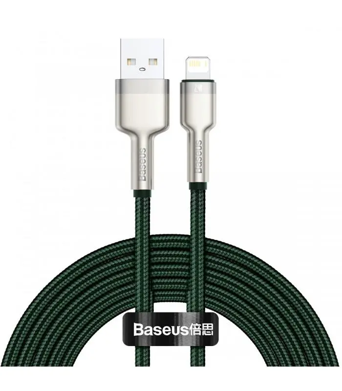 Kabel Baseus Cafule Metal USB do Lightning 2m Zielony