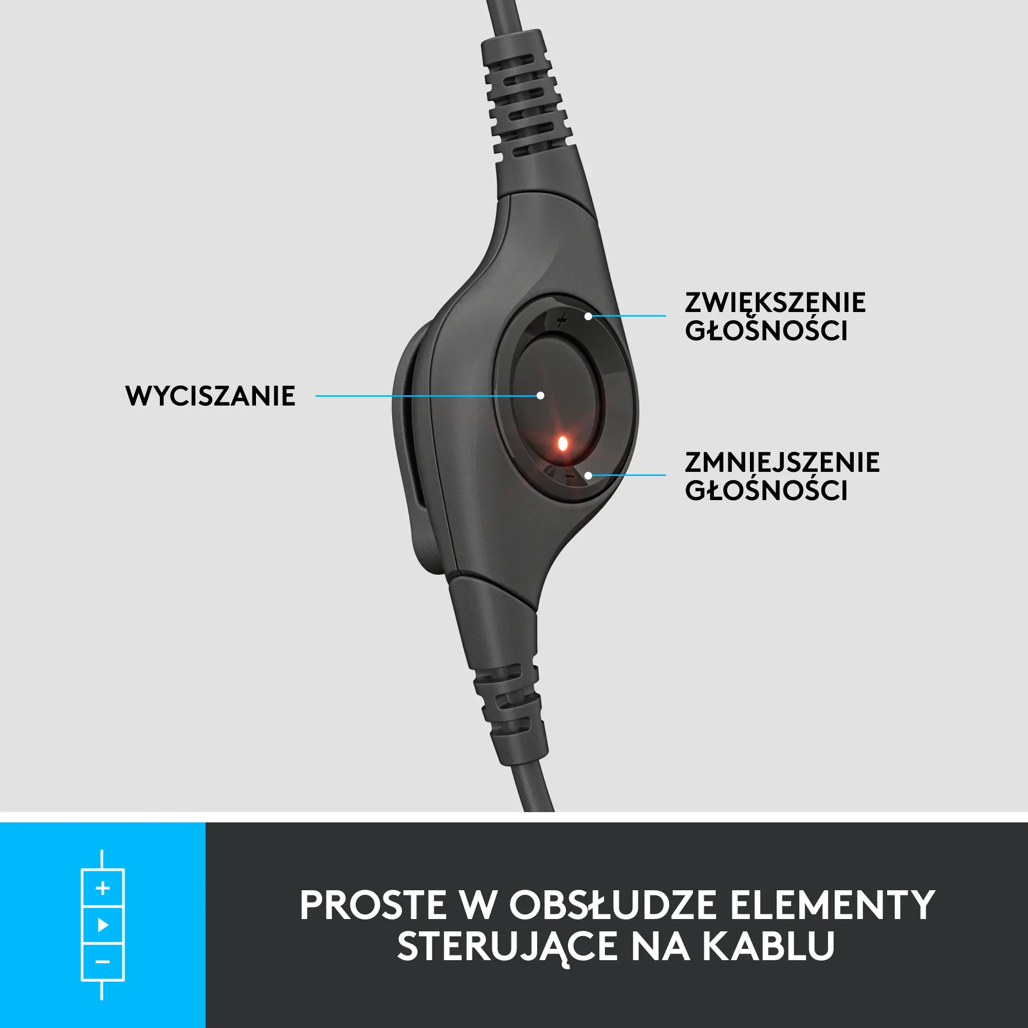 Słuchawki przewodowe z mikrofonem Logitech USB Headset H390 Nauszne Czarny