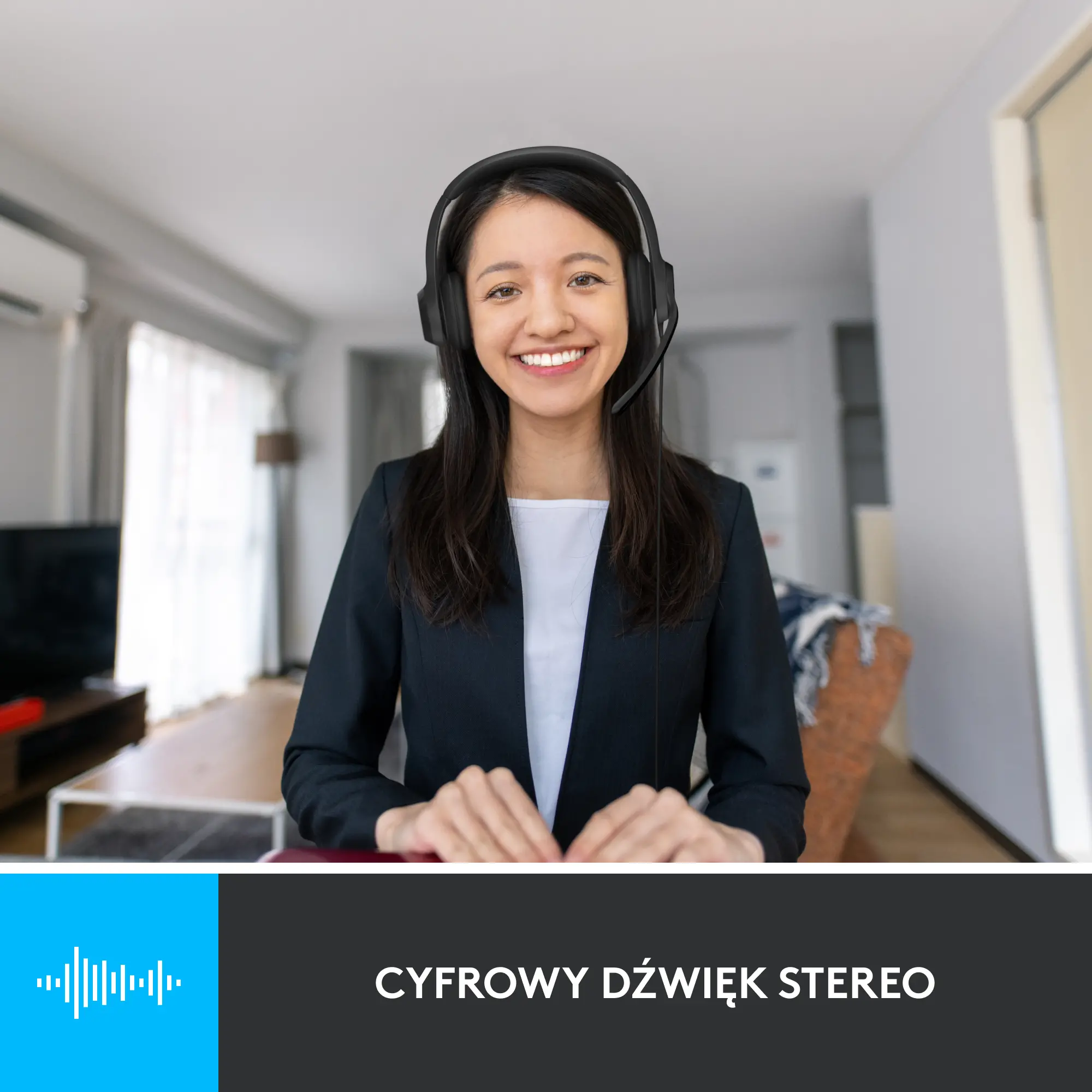 Słuchawki przewodowe z mikrofonem Logitech USB Headset H390 Nauszne Czarny