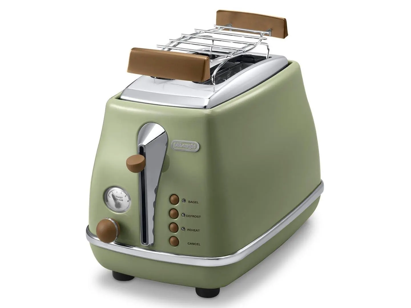Toster DeLonghi Icona Vintage CTOV 2103.GR Ruszt do bułek Rozmrażanie 900W