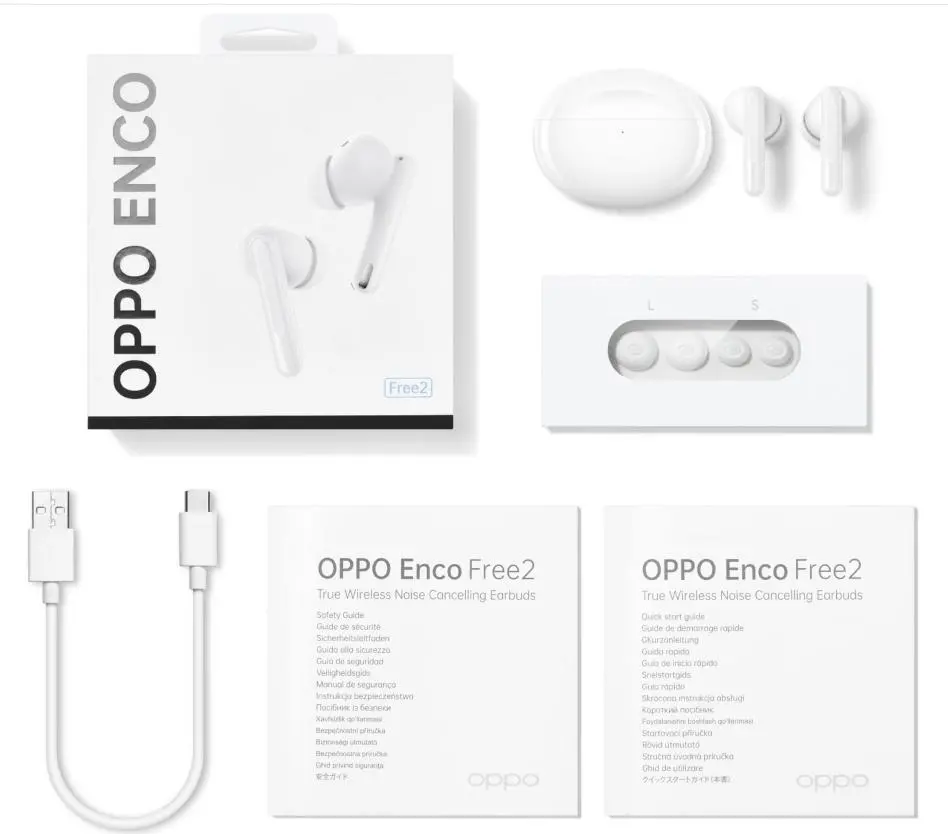 Słuchawki bezprzewodowe OPPO Enco Free 2 W52 Dokanałowe Bluetooth 5.2 Biały