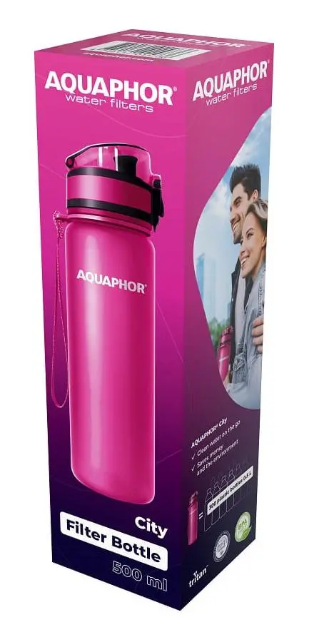 Butelka filtrująca Aquaphor City 0,5l 1 wkład Różowy