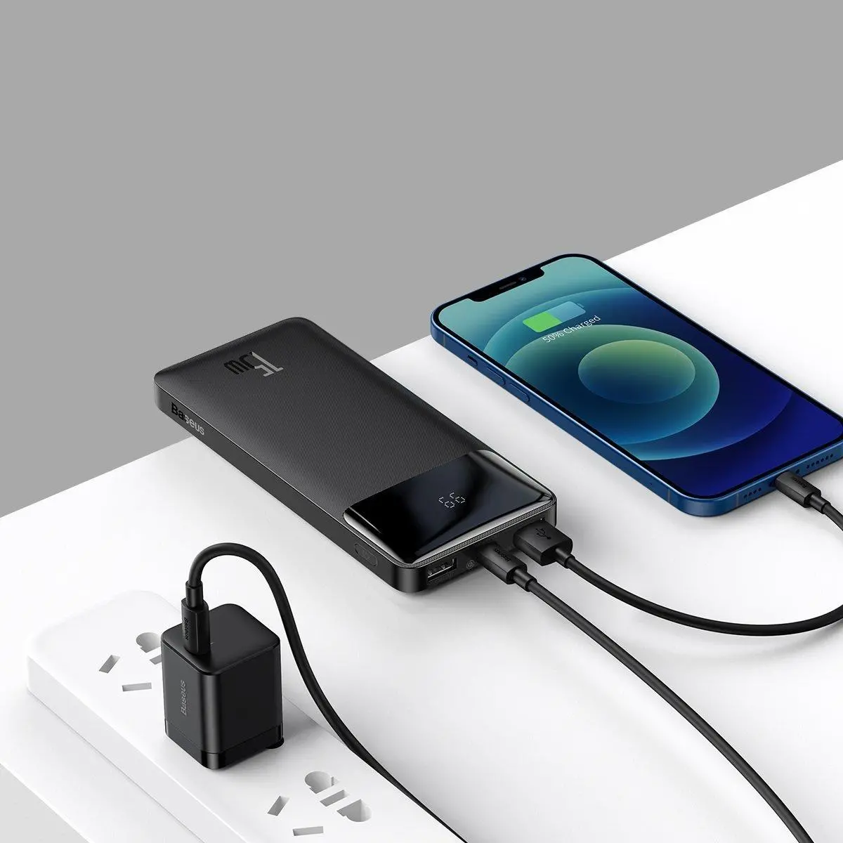 Powerbank Baseus PPDML-I01 Bipow 10000mAh 2xUSB USB-C 15W Czarny