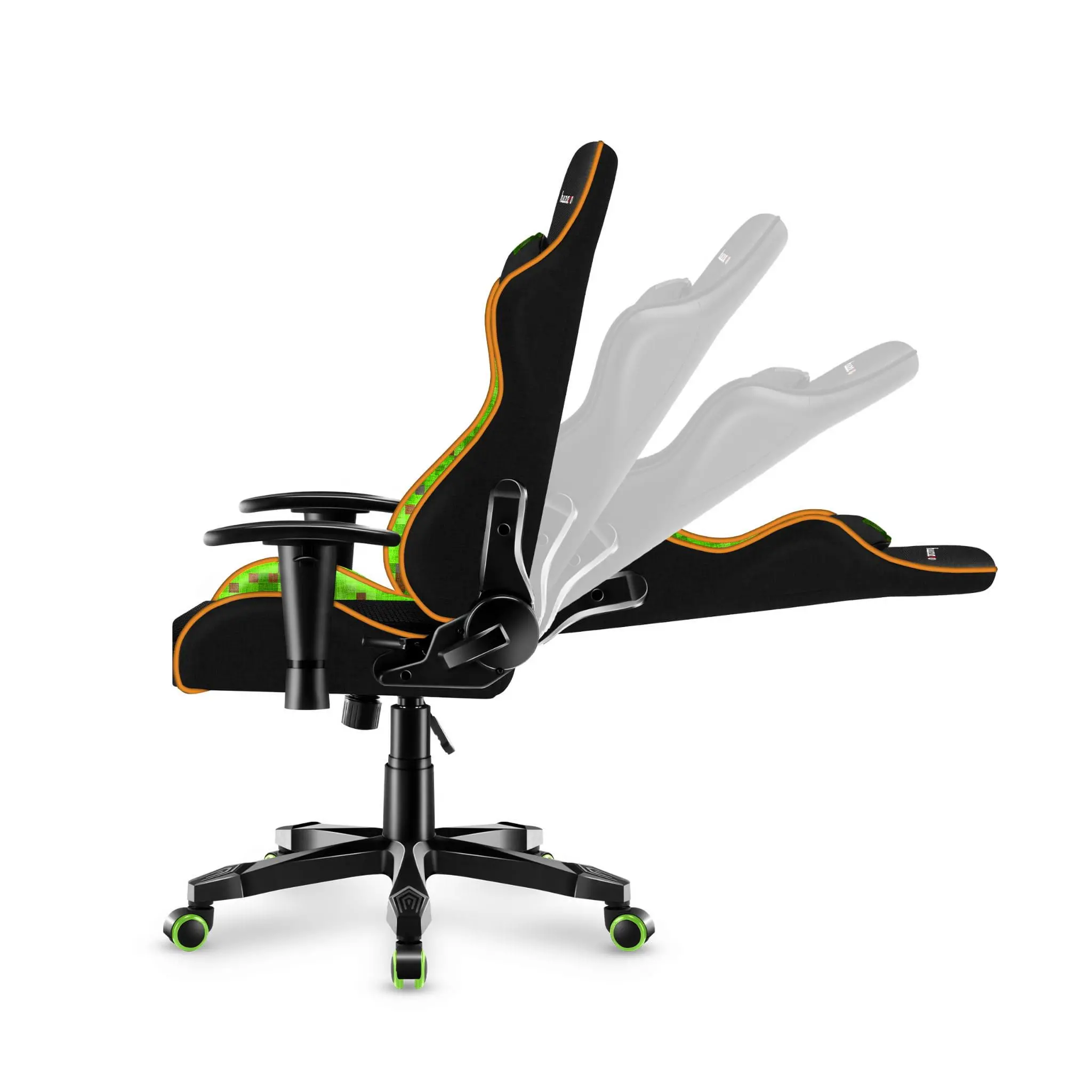 Fotel Huzaro Ranger 6.0 Mesh Dla dzieci do 130kg Tkanina Pixel Czarno-zielony