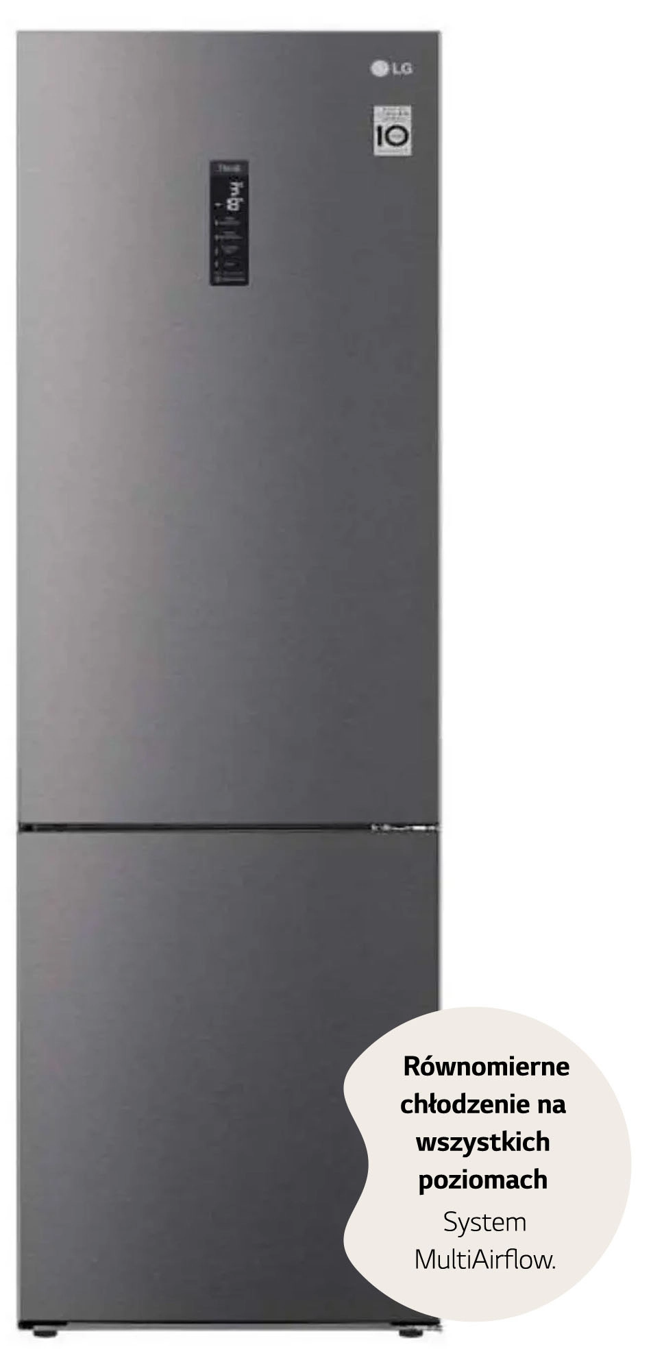Lodówka LG GBP62DSXCC1 Pełny No Frost 203cm Szuflada z kontrolą wilgotności Ciemny srebrny