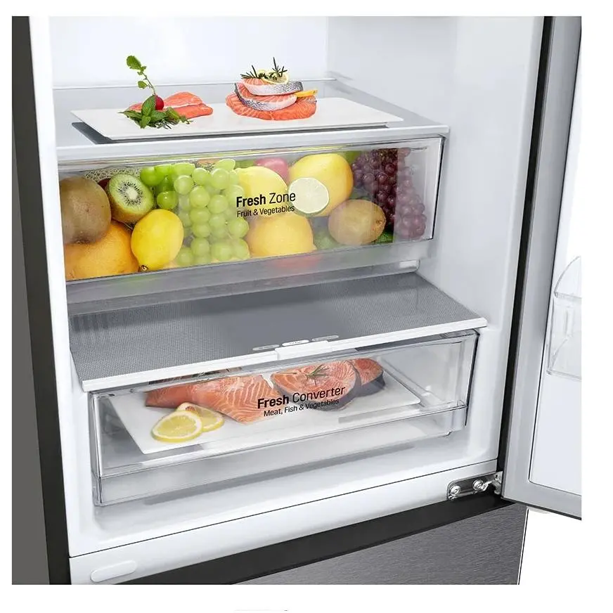 Lodówka LG GBP62DSXCC1 Pełny No Frost 203cm Szuflada z kontrolą wilgotności Ciemny srebrny