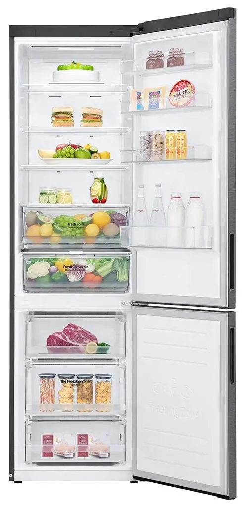 Lodówka LG GBP62DSXCC1 Pełny No Frost 203cm Szuflada z kontrolą wilgotności Ciemny srebrny