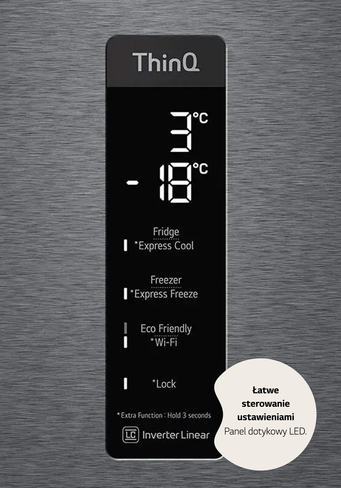 Lodówka LG GBP62DSXCC1 Pełny No Frost 203cm Szuflada z kontrolą wilgotności Ciemny srebrny