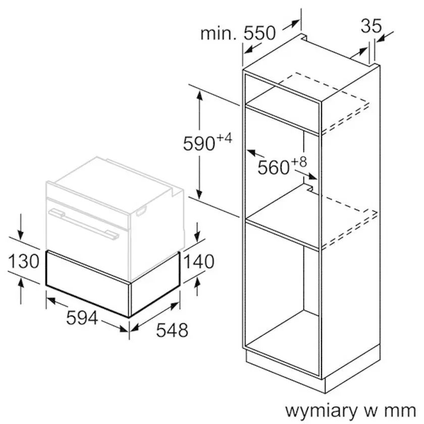 Szuflada grzewcza Bosch BIC630NS1 Srebrno-czarny
