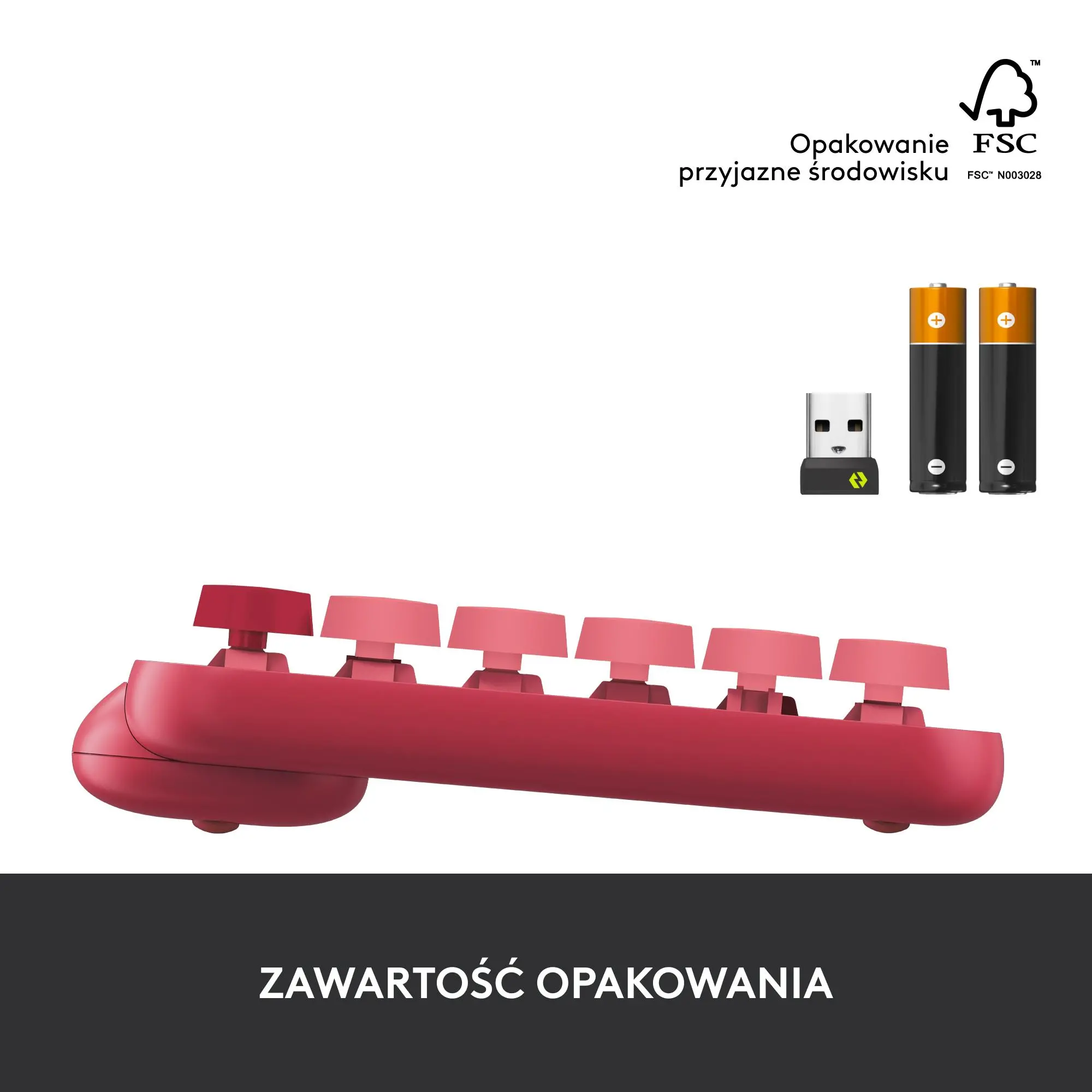 Klawiatura mechaniczna Logitech POP Keys Heartbreaker Malinowy