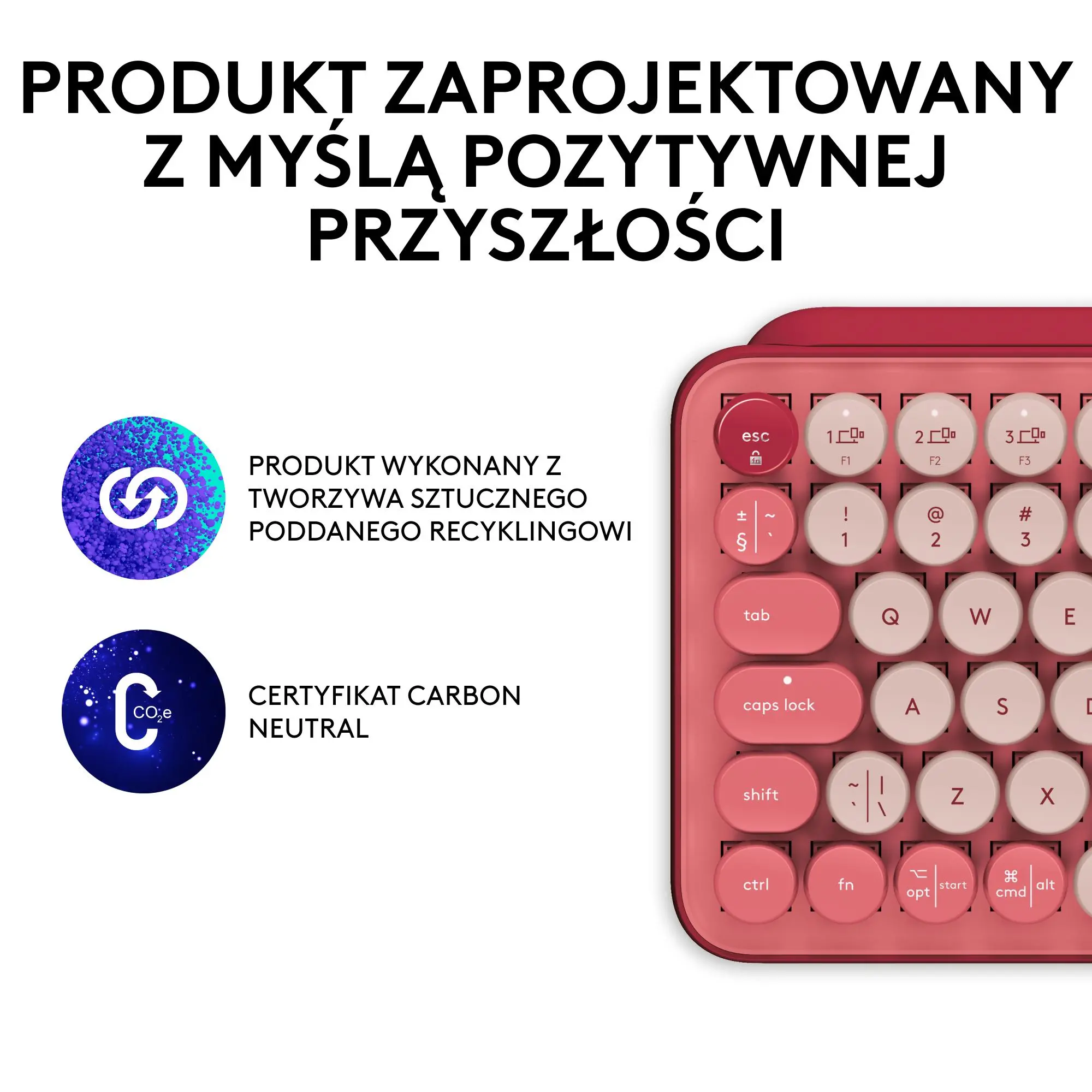 Klawiatura mechaniczna Logitech POP Keys Heartbreaker Malinowy
