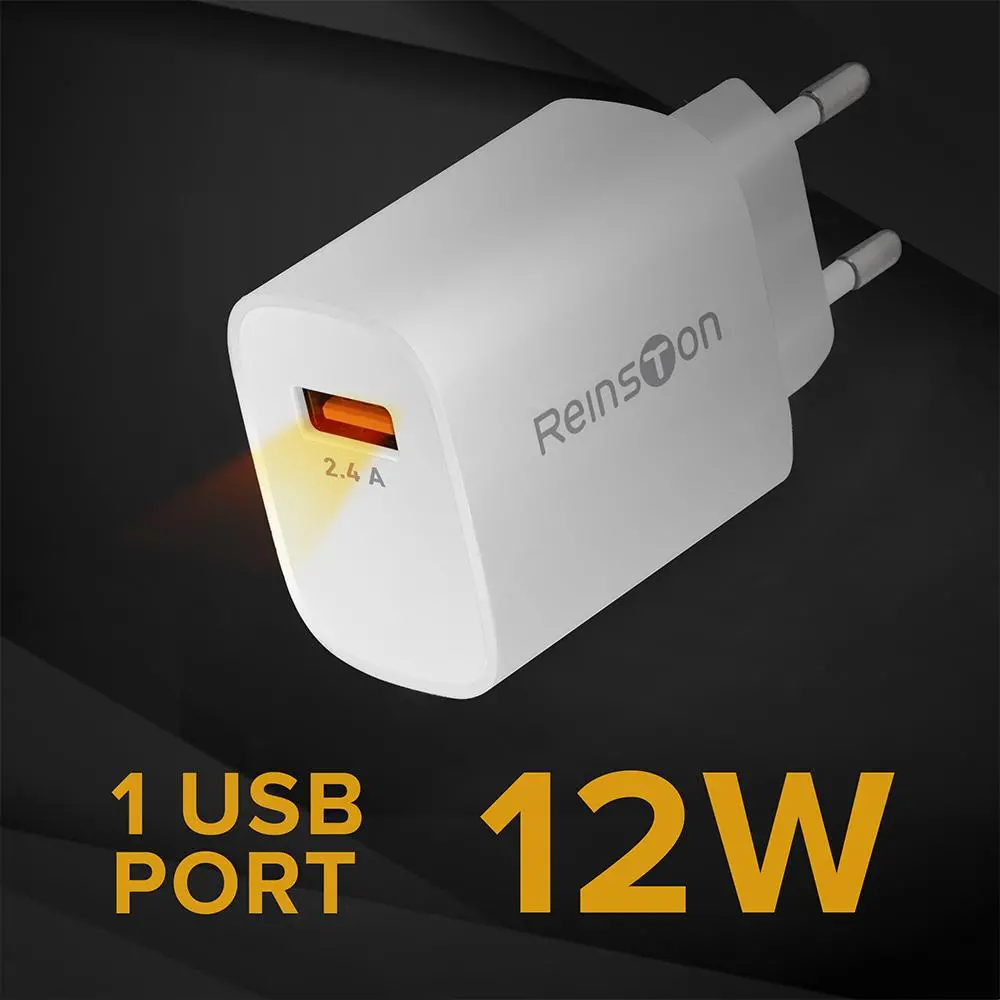 Ładowarka sieciowa Reinston ELSI013 USB-A 2.4A Biały