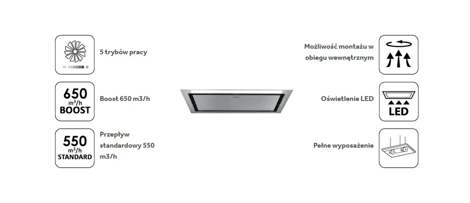 Okap Haier I-Design HAPY72ES6X Inox