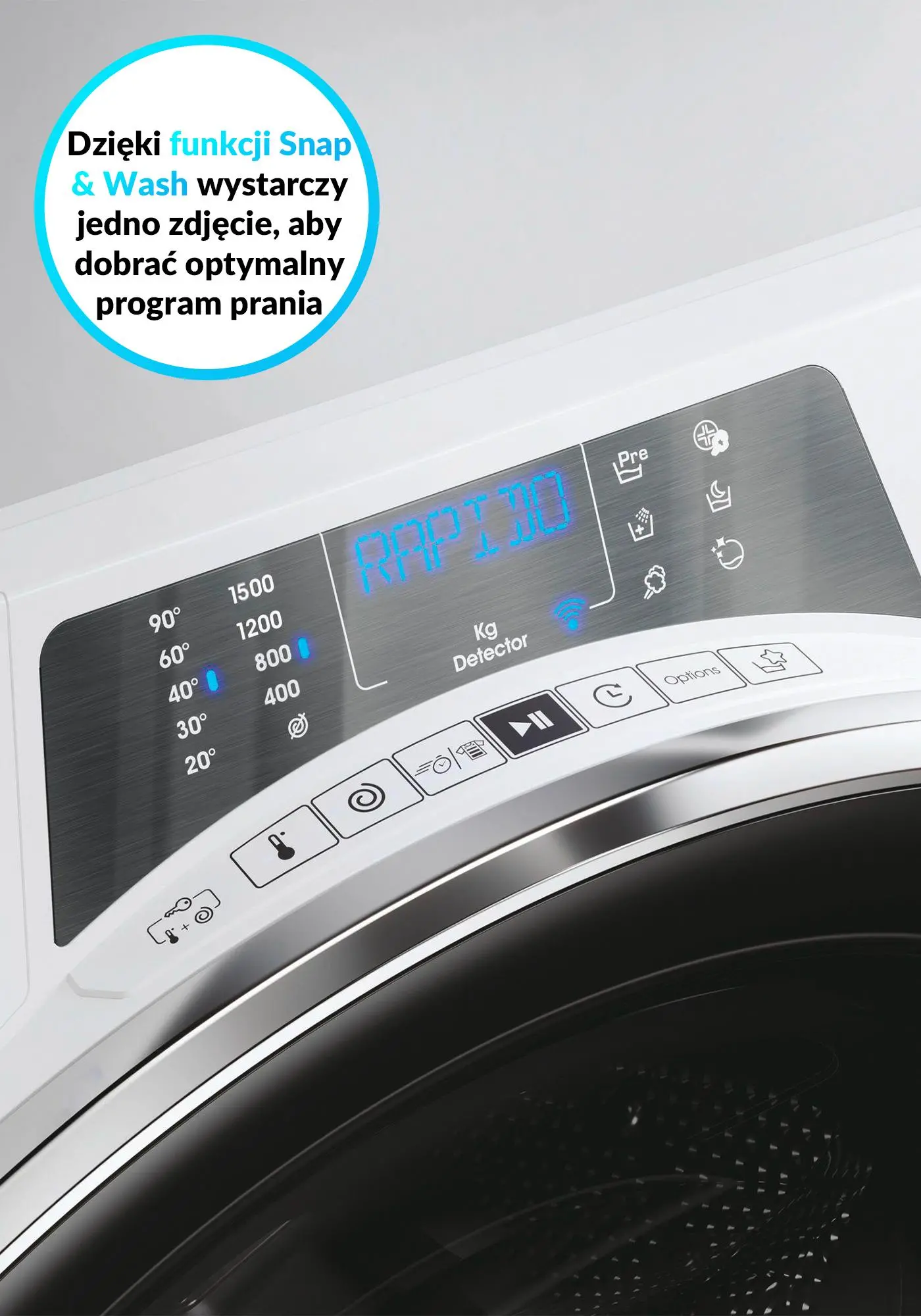 Pralka Candy RapidO Pro RP 596BWMBC/1-S Slim 9kg 1500obr/min Zdalne sterowanie