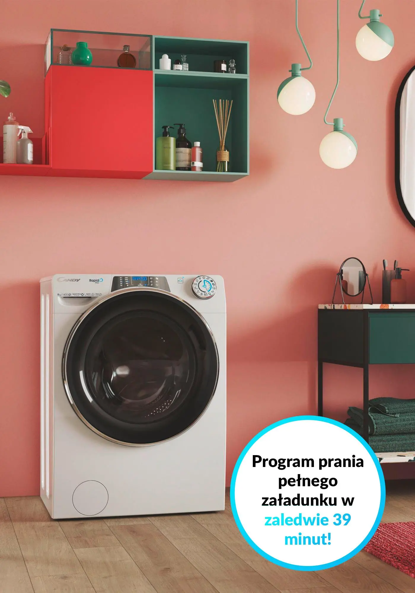 Pralka Candy RapidO Pro RP 596BWMBC/1-S Slim 9kg 1500obr/min Zdalne sterowanie