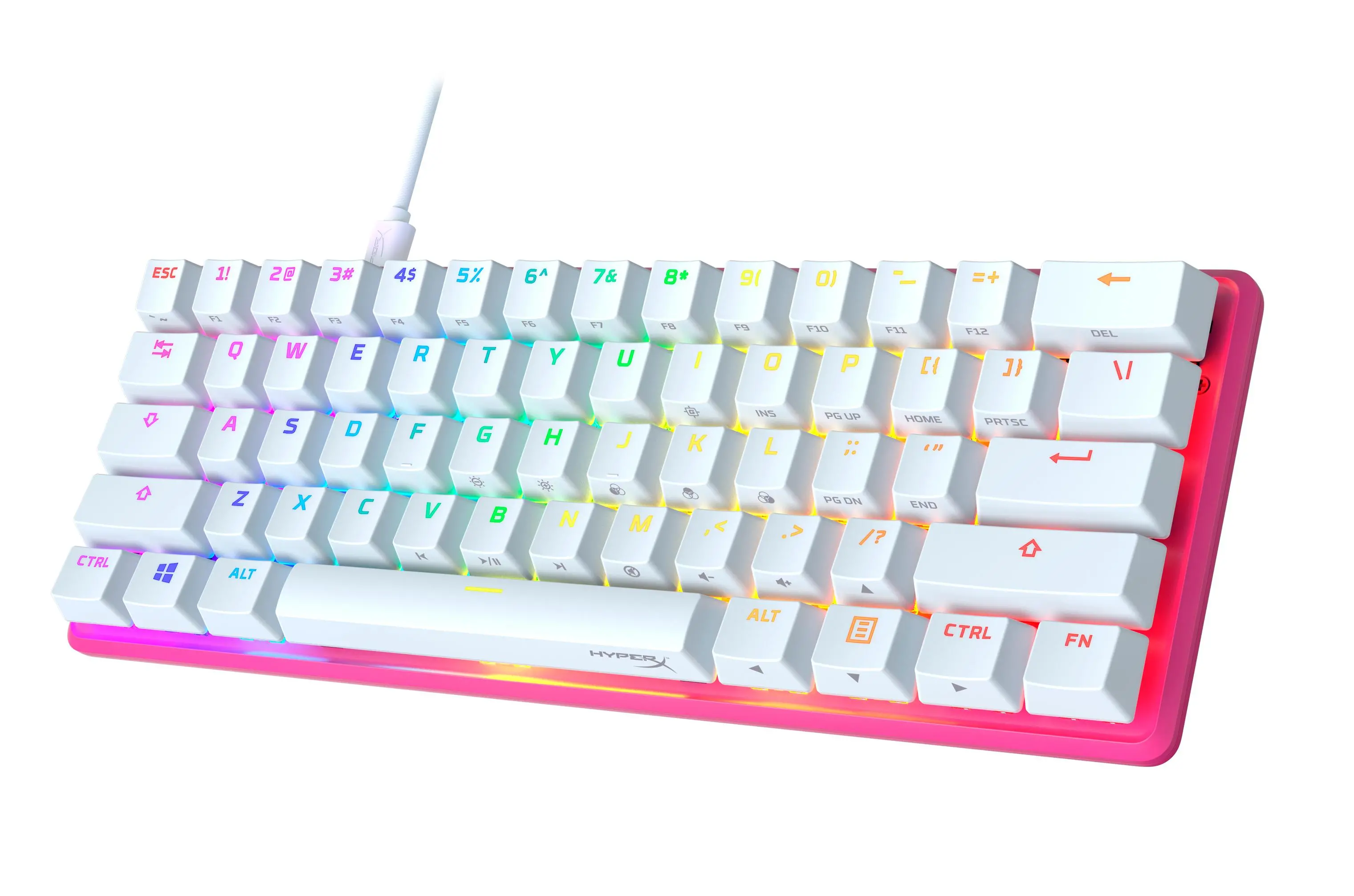Klawiatura mechaniczna HyperX Alloy Origins 60 Pink Red Switch Biało-różowy