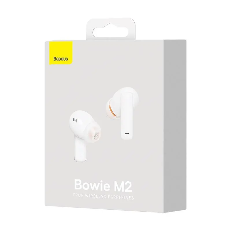 Słuchawki bezprzewodowe Baseus Bowie M2 Dokanałowe Bluetooth 5.2 Biały