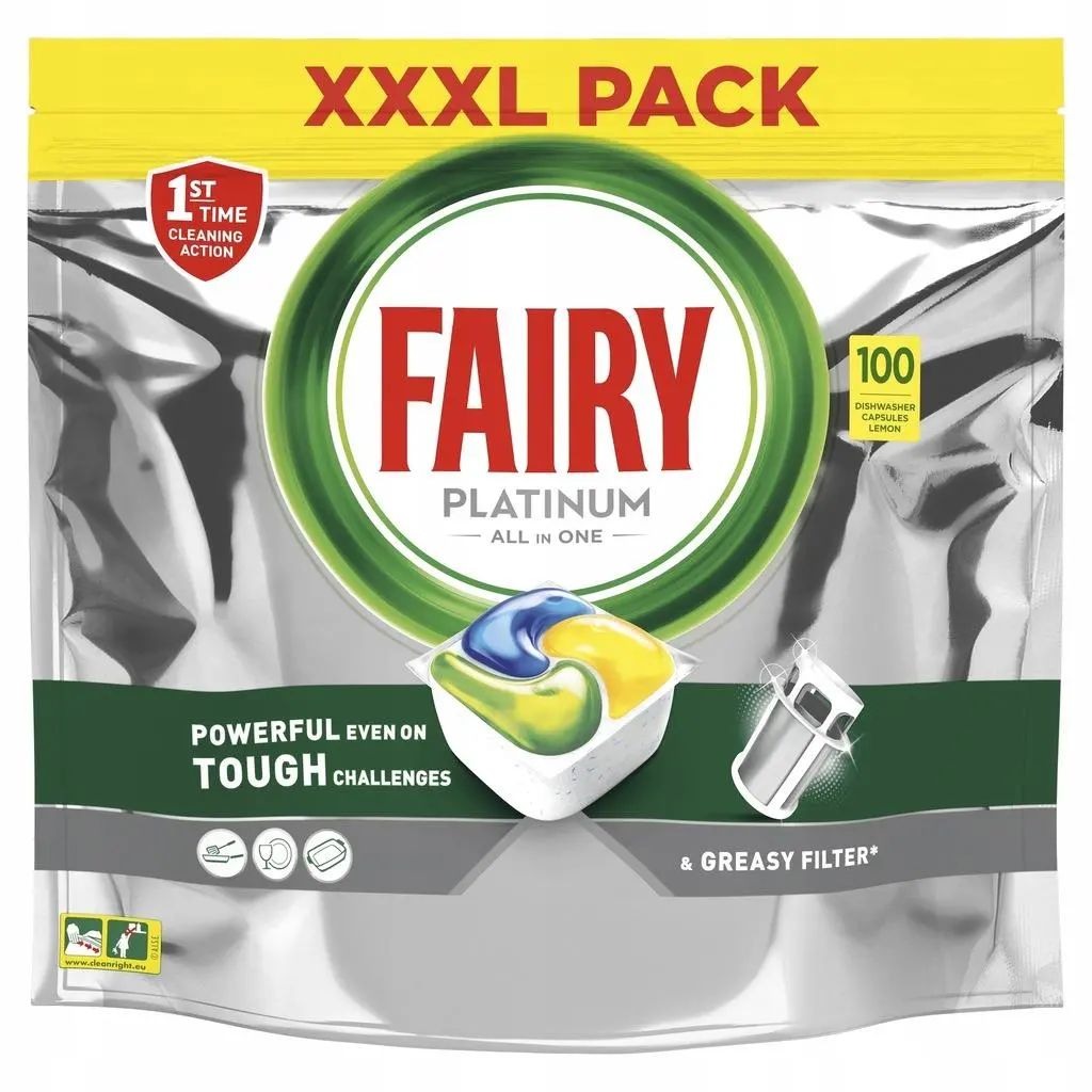 Kapsułki do zmywarki Fairy All In One Platinum Lemon 100szt.