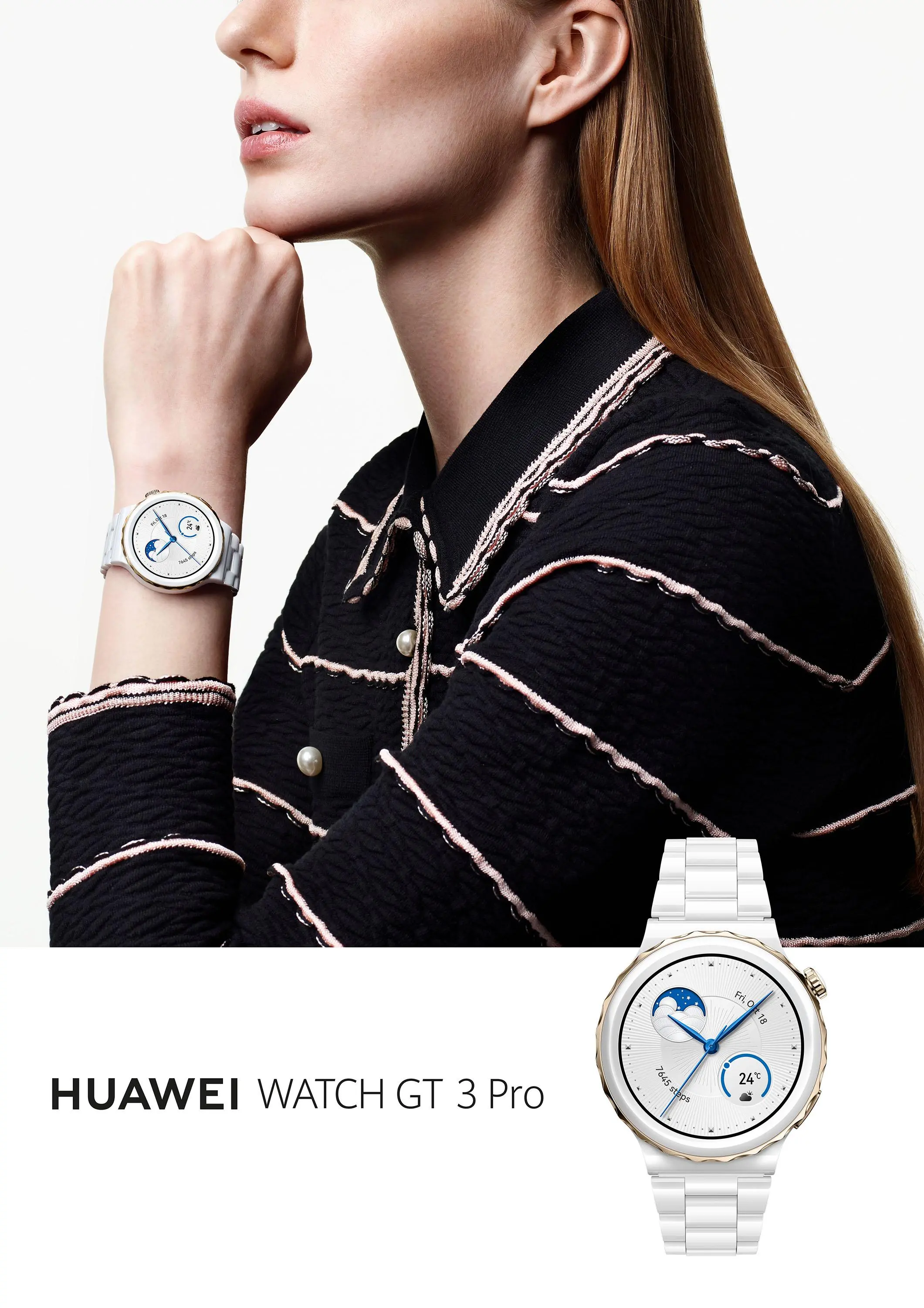 Smartwatch Huawei Watch GT 3 Pro Elegant 43mm GPS Biały